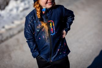 Fleecová mikina dětská, DUHOVÁ KOČKA (6)