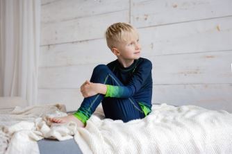 Dětské funkční legíny, MOZAIKA, zelená/tmavá (8)