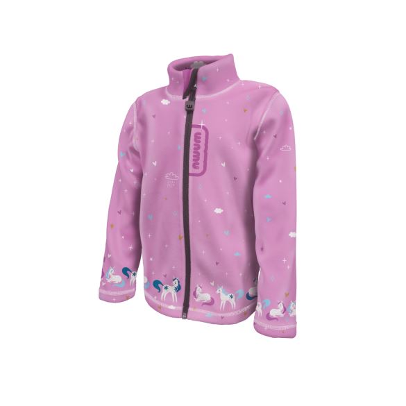 Fleecová mikina dětská, JEDNOROŽCI, růžová