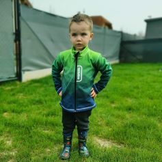 Fleecová mikina dětská, MOZAIKA, zelená (14)