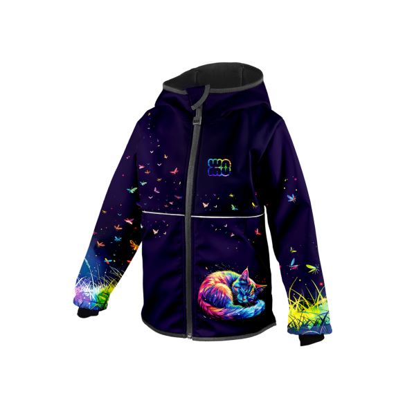 Softshellová bunda dětská, DUHOVÁ KOČKA